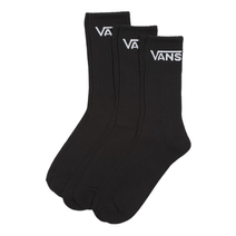 Medias Vans Classic Crew Negras Largas Pack x3