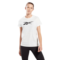Remera Reebok Mujer Graphic Manga Corta Blanca