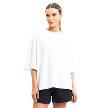 Remera Oversize Fila Mujer Box Manga Corta Blanca