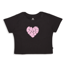 Remera Converse Mujer Heart Manga Corta Negra